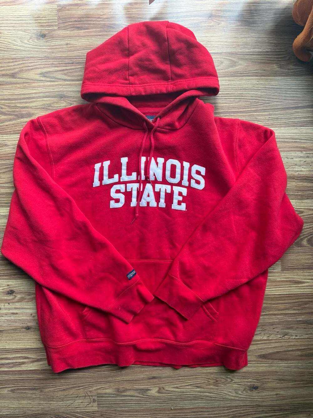 Vintage JanSport Illinois State Redbirds Red Spell Out Hoodie Sweatshirt XL